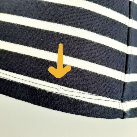 MAEVE Anthropologie Structured Off-The-Shoulder Top Blue & White Sz S Flawed - Picture 7 of 16